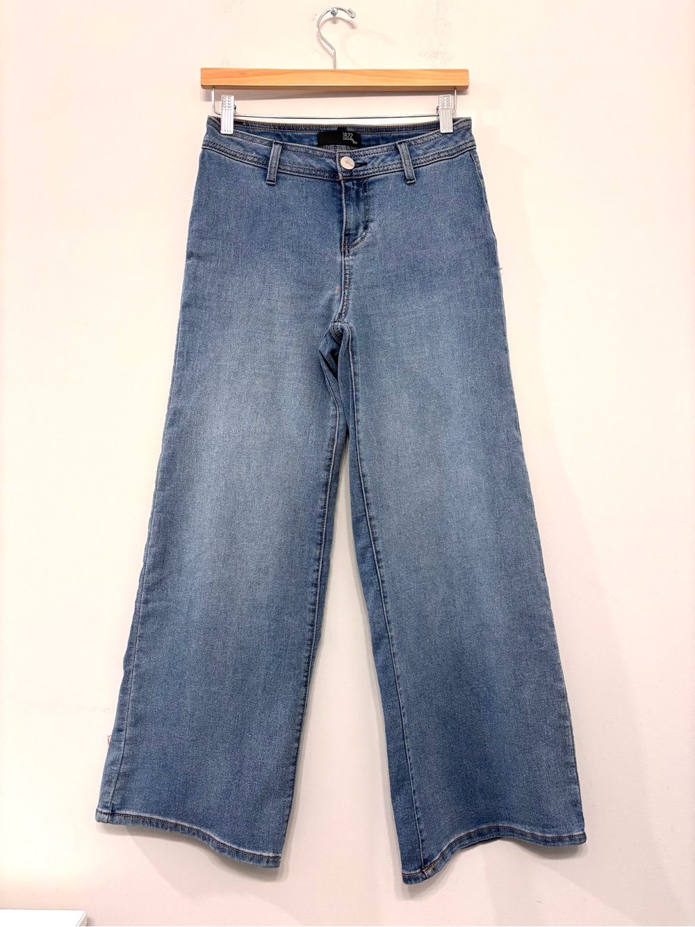 1822 Denim Wide Leg Jeans High Tech Stretch Medium Wash‎ Boho Women’s Size 4